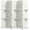 HOMCOM 5 Panel 67" Tall Wood Privacy Screen Room Divider with 3 Shelves and Folding Storage for Bedroom, White