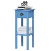 HOMCOM 2-Tier Side Table with Drawer Shelf, End Table for Living Room Hallway, Light Blue