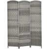 HOMCOM 3 Panel Room Divider, 6 Ft Tall Privacy Screen in Mixed Gray, Freestanding Wood Partition Modern Home Office Decor