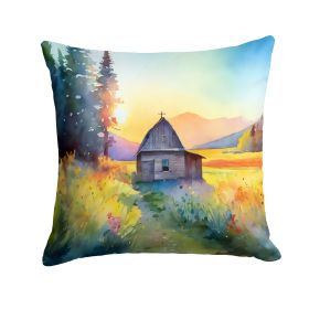Montana Bitterroot in Watercolor Throw Pillow Machine Washable, Indoor Outdoor Decorative Pillow for Couch, Bed or Patio, 18Hx18W
