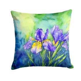 Tennessee Iris in Watercolor Throw Pillow Machine Washable, Indoor Outdoor Decorative Pillow for Couch, Bed or Patio, 18Hx18W