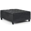 Harrison - Coffee Table Storage Ottoman - Distressed Black