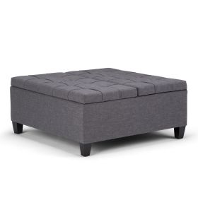 Harrison - Coffee Table Storage Ottoman - Slate Grey