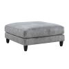 Living Room Furniture Ottoman Gray Corduroy Upholstery 1pc Soft Cushion Cocktail Ottoman Solid Wood Legs