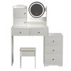 Fashion Vanity Desk with Mirror and Lights for Makeup and Cushioned Chair