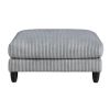 Living Room Furniture Ottoman Gray Corduroy Upholstery 1pc Soft Cushion Cocktail Ottoman Solid Wood Legs