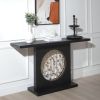 Modern Black Console Table with Gold Accent, Decorative Entryway Table,56in Wood Console Table, Narrow Sofa Table for Entrance, Living Room, Hallway