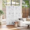 HOMCOM Folding Screen Divider 55 Rustic White Room Partition for Bedroom Office Privacy