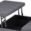 Harrison - Coffee Table Storage Ottoman - Slate Grey