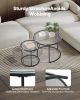 VEVOR Nesting Coffee Table Set of 2, 23.6 in Round Coffee Table, Glass Nesting Tables for Small Place