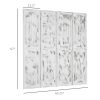 HOMCOM Folding Screen Divider 55 Rustic White Room Partition for Bedroom Office Privacy