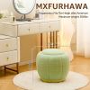 Storage Ottoman, Modern Round Floral Footrest with Soft Padded Seat, Teddy Velvet Footstool, Accent Small Table or Plant Stand for Hallway