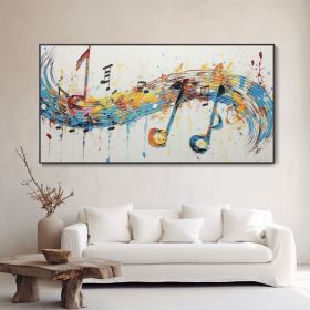 Handmade Oil Paintinf Original Beating Notes Oil On Canvas Hand Painted Musical Melody Painting Wall Artwork Singing Painting Modern Abstract Home Dec (style: 01, size: 40x80cm)
