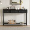 Console Table Sofa Table with Drawers for Entryway with Projecting Drawers and Long Shelf